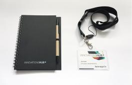Innovationstag 2017 notebook and name badge